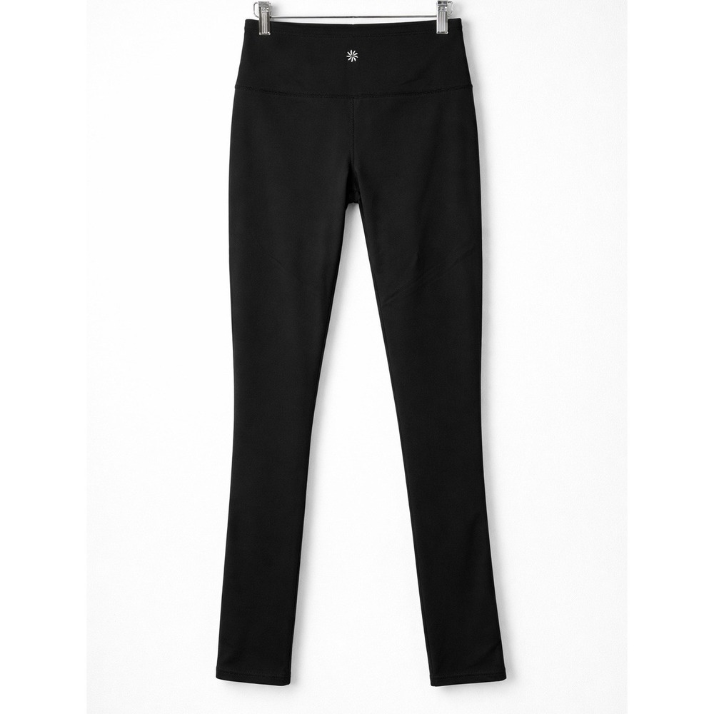 Athleta Black High Waisted Nylon Lycra Leggings Stretch Slim Fit Yoga Size S